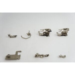 Singer Sewing Machine Presser Foot Lot Vintage Puzzle Box Metal Attachments Good